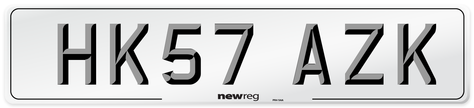 HK57 AZK Number Plate from New Reg